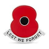Official Royal British Legion Lest We Forget Poppy Scroll Pin