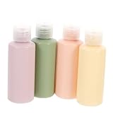 MOTHNUR 4Pcs Portable Leak Travel Toiletry Containers Rainbow Color Refillable Bottles for Shampoo Lotion Sunscreen Face Body Wash