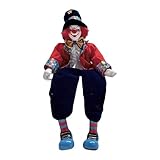 Baoblaze Clown Doll Ornament 43cm Halloween Ornament,Porcelain Clown Model Collectible for Party Home Decoration Birthdays Gift