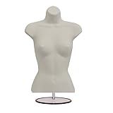 Display Guru Female Hanging Mannequin Half Body Form 3/4 (3 Quarter) Bust Shop Display With Round Stand (Skin Tone)