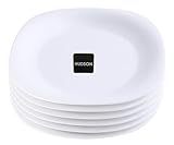 Best House | Square Dinner Plates | 11.5"/29cm | Set of 6 Pcs | Opalware | White | Microwave, Oven, and Dishwasher Safe, Scratch Resistant Modern Dinnerware Dish Set