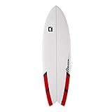 6ft 6inch Razor Fish Tail Shortboard Surfboard - Matt Finish, 6ft 6inch, Red