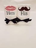 Lex's Linens Set of 2 Embroidered His & Hers Guest Towels