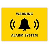 5 x Alarm System Stickers - Yellow - Security Alarm Warning Sign - for Doors Windows Cars - Weatherproof (7.4 x 5.2 cm)
