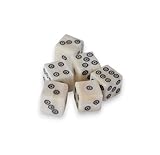 Cords Essentials D6 Viking/Medieval Betting Bone Dice Set of 6 - (9/16 Inch or 14-15 mm) Thick (Bone, 14 mm)