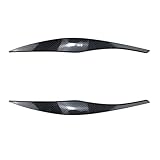 Eyelid Spoiler 2Pcs ABS Glossy Car Eyebrows Eyelid 3D Sticker Fit For BMW 3 Series E90 E91 316d 318i 320i 320d 325i 330i 2005-2012(Carbon Look(05-08))