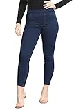 EX Marks and Spencer Womens Denim Jeggings Ladies High Waisted Stretch Leggings EX M&S (10 Long, Indigo)