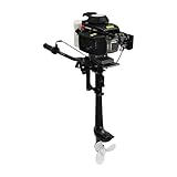 4 Stroke Outboard Motor 2.2KW 3HP Petrol Boat Engine Trolling Motor 5500RPM with CDI & Wind Cooling System & Fuel Tank1.2L & Anti-vortex Plate for Dinghies Fishing Boats Kayak