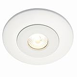 National Lighting Modern Matt White Low Voltage to 240V Mains Voltage GU10 Recessed Downlight Converter - Converts Holes ranging from Approx. 65mm to 125mm