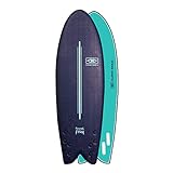 Ocean and Earth 2023 Ezi-Flying Fish Quad Softboard - Midnight Blue - Thermal Warm Heat Layer Layers Waterproof Sprayproof - Surfboard Size - 5FT 8