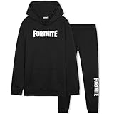 Fortnite Boys Tracksuit Set, Comfy Loungewear Activewear - Gaming Gifts for Boys (14-15 Years, Black/White)