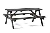 BrackenStyle Chester 6 Seat Picnic Table - A Frame Pub Bench Outdoor Garden Seating - 150cm Length (Dark Grey)