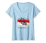 Womens Poland themed Speedway Graphic V-Neck T-Shirt