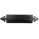 UAP Cast Iron Letter Box with Fleur de LYS Design - Traditional Door Letterplate with 180° Opening - Durable Letter Box - Easy-Fit (Fleur de LYS Letterplate)