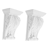 Hemobllo Small Corbels - 2 Pcs Vintage Corbels European Style Carved Corbels Roman Column Pillars Capital Decoration PU Wall Corner Column Corbels Decorative Corbels Pair for Home Decor