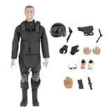 Qianly 12" Action Figures Playset 1:6 Scale Model Action Figure Special Forces Action Figure Man Toy for Adults Kids Teens, Black