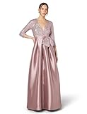 Eliza J Women's 3/4 Sleeve V Neck Sequin Gown Dress, Mauve, 4