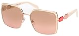 Emilio Pucci EP0169 Unisex Sunglasses ROSE GOLD/BROWN 60/16/140, ROSE GOLD/BROWN, 60/16/140