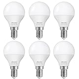 DiCUNO E14 5W Small Screw Bulbs, 550LM, 50W Halogen Equivalent SES P45 Bulb, Warm White 2700K, E14 Golf Ball Lamps for Home, CRI90, Non-dimmable, 6Pcs