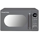 Russell Hobbs RHM2044G Retro 20 Litre Grey Digital Microwave, 800W, Mirror Finish, 8 Auto Cook Settings, 5 Power Levels