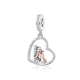 ZakiaHo Always my Sister Forever my Friend Love Heart Charms for Pandora Bracelets Birthday Gifts for Womens Jewellery Comaptible with Pandora Charms Bracelets