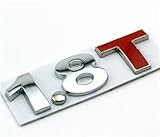 1.8T 2.0T Emblem Sticker Chrome Car Body Rear Fender Tail Badge Compatible With Golf GTI MK4 Jetta Passat Beetle A3 A4 A5 A6 TT Car Styling (Color : White)
