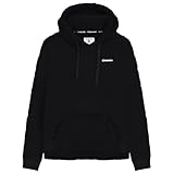 Lambretta Mens Borg Fleece Hoodie Warm Winter Pullover Hooded - Black - L