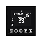 KETOTEK Smart Thermostat WiFi Black for Boiler 3A 220V with Dry Contact, Programmable Boiler Thermostat Controller Compatible with Alexa, Tuya/Smart Life App Control