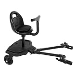 Buggy Board with Seat, Universal Buggy Board with Seat, Kiddy Boards for Pram with Detachable Seat, Buggy Board Universal Compatible with Most Common Models, Children from 2-6 Years (2 in 1 Black)