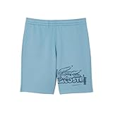 Lacoste Graphic Cotton Fleece Shorts, Blue (UK, Alpha, S, Regular, Regular, Blue)