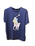 Ralph Lauren Polo Big Pony Men's Cotton Top T-Shirt Blue Graphic Mens' Size Large L