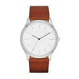 Skagen Watch for Men Jorn, Three Hand Movement, 41 mm Silver Stainless Steel Case with a Leather Strap, SKW6331