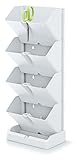 Stolmet Vertical Garden Planter Mini Cascade - Space-Saving Indoor & Outdoor Wall Planter with 4 x 1L Plant Pots - Available in White & Anthracite - Dimensions: 195mm x 114mm x 475mm (1, White)