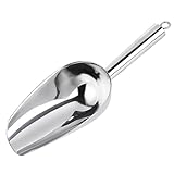 IUSOT Ice Scoop 6oz, Stainless Steel Sweet Scoops for Ice, Candy, Flour, Pet Food, Metal Food Scoop for Bar, Buffet, Kitchen, Wedding, Dishwasher Safe
