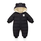 JiAmy Baby Winter Snowsuit, Girls and Boys Hooded Warm Romper, Infant Clothes Jumpsuit Newborn baby Winter Outfits for 9-12 Months