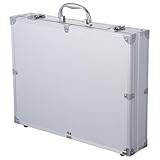 ERINGOGO Carrying Case for Measuring Instruments, Lockable Aluminium Box, Tool Compartment, Foam Padding Case, 28.5x37x7.5cm