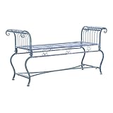 Safavieh PAT5004C Outdoor Collection Brielle Victorian Antique Blue Bench