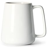 Smilatte 24 OZ Large Coffee Mug, 720ml Ceramic Boss Tea Cup with Big Handle for Dad Men Women, Unique Style for Any Kitchen, White