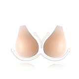 mhinese Sticky Bra for Women - Strapless Adhesive Push Up Bra, Silicone Self Stick Invisible Backless Bra for Backless Dresses, Wedding, Swimwear.