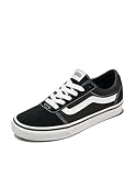 Womens Vans Size 5, Ward Sneaker Black & White Suede Canvas Lace Up Shoes, Low Top Ladies' Trainers, Lightweight Sports Shoes by Vans Active Wear Range (5 UK)