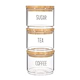 Sass & Belle Tea, Coffee, Sugar Stacking Jars - Set Of 3