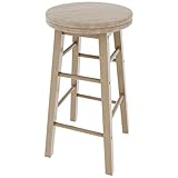 Chef Vida Modern Breakfast Bar Stool, 360 Swivel Kitchen Counter Home Bar Seat, Solid Wood (1, Pine)