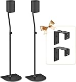 Pair of Universal Surround Speaker Stands Height Extend 33" to 42" Adjustable Rear Speaker Stands for Sony, Samsung, LG, Vizio, Roku Most Small Satellite Surround Sound Speakers Stand with Wall Mount