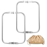 2PCS Aluminum Purse Frame 25×9.5cm, Metal Kiss Lock Clasp, Purse Frames for Bag Making, U Shaped Tubular Bag Inner Handle, Sew in, Crochet, Coin Purses Frames DIY Handbag Frame Replacement