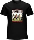 Led Zep_Pelin Knebworth Vintage Gift for Men Women Funny Tee 100% Cotton Short Sleeve T-Shirt Black