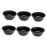BCOATH 6 Pcs Plastic Flowerpot for Succulent Plants Shallow Garden Containers Household Flower Pots for Indoor & Outdoor Gardening Size UV Resistant Reusable
