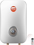 Instant Electric Tankless Water Heater 220/240V, FVSTR Small Smart Portable Self-Modulating on Demand Use Under Sink Kitchen Household Shower, Hot Water for House Shower [Energy Class A] (7.5KW)