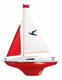 GÜNTHER FLUGSPIELE Paul Günther 1829 Sailing Boat Captain Hook, Small Sailing Dinghy for Playing, Ready to Sail, Assembled, Approx. 24 x 32 cm, for Bathing Lake, Beach and Bathtub