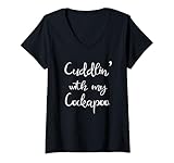 Womens Cockapoo Mom Shirt Matching Pajamas Dog V-Neck T-Shirt