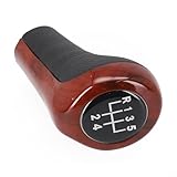 56 Speed Gear Shift Knob with Wood Grain Leather for BMW E30 E36 E46 E39 E34 Z3 E53 Models (5Speed)